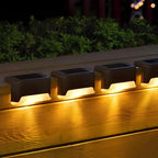 Luces Solares para Escaleras Compactas con Iluminación Exterior – Carcasa Marrón o Negra, Paquete de 8 y 16 Unidades 8
