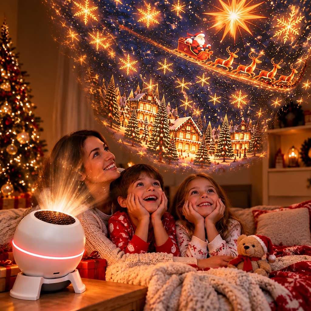 Proyector Navideño con Proyecciones en Movimiento y Conexión USB