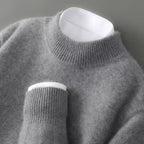 Mujer jersey cachemir cuello redondo color gris vista frontal