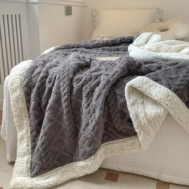 Manta reversible Sherpa lavable suave y ligera de 150 cm x 200 cm, ideal para uso durante todo el año. 2