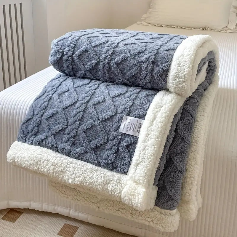 Manta reversible Sherpa lavable suave y ligera de 150 cm x 200 cm, ideal para uso durante todo el año. 3