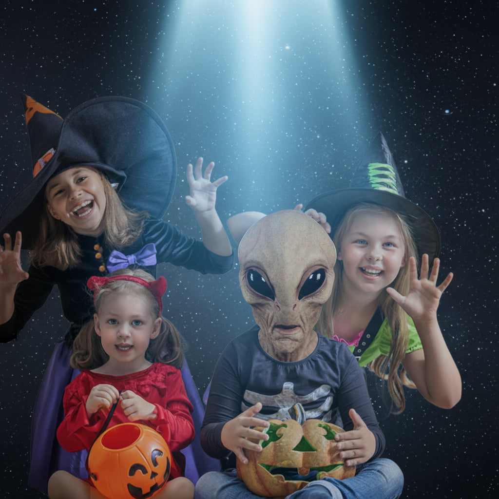 Máscara alienígena de látex realista para Halloween, diseñada para una cobertura completa de cabeza, ideal para disfraces y eventos temáticos. 5