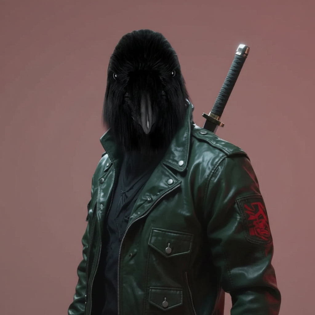 Máscara de cuervo realista en látex, ideal para disfraces de Halloween y cosplay, con detallado acabado negro y diseño completo que aporta 2