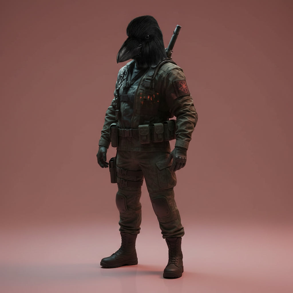 Máscara de cuervo realista en látex, ideal para disfraces de Halloween y cosplay, con detallado acabado negro y diseño completo que aporta 3