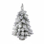 Mini árbol de Navidad decorado con luces LED brillantes y efecto nieve, mide 45 cm de altura, ideal para adornar espacios pequeños y crear 1