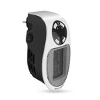 Mini calefactor eléctrico portátil con temporizador programable y control remoto, ideal para calentar espacios pequeños de manera silenciosa y eficiente. 0