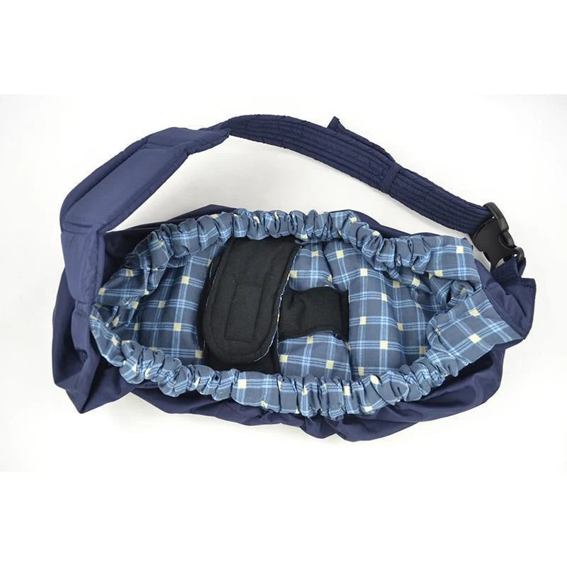 Mochila portabebés ajustable de poliéster lavable con correa acolchada, diseño compacto y cómodo para padres modernos. 2
