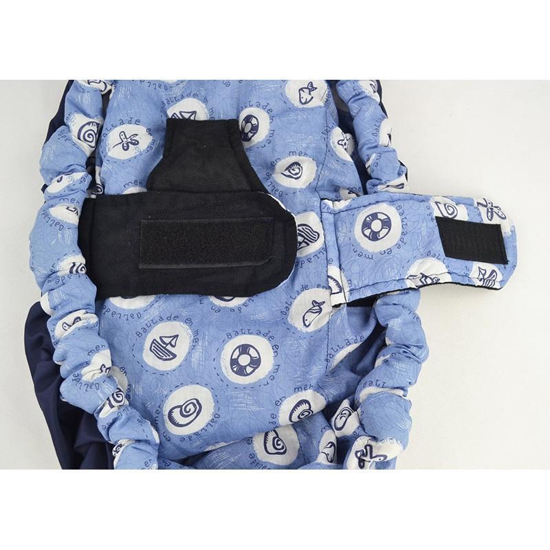 Mochila portabebés ajustable de poliéster lavable con correa acolchada, diseño compacto y cómodo para padres modernos. 4