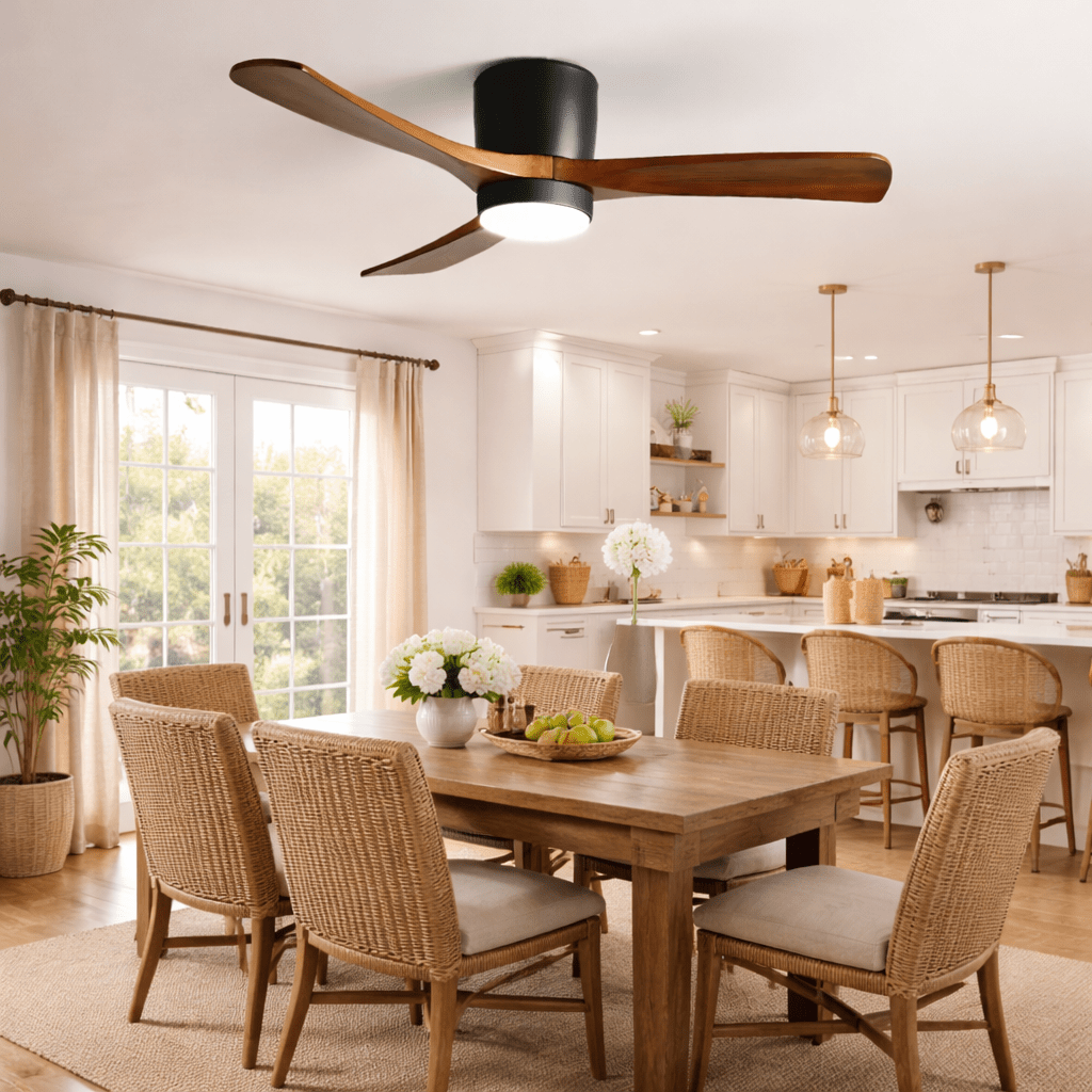 Ventilador De Techo Moderno De Madera - LED Integrado