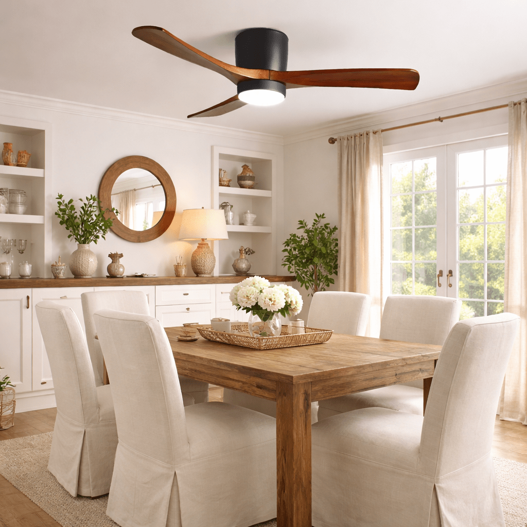 Ventilador De Techo Moderno De Madera - LED Integrado