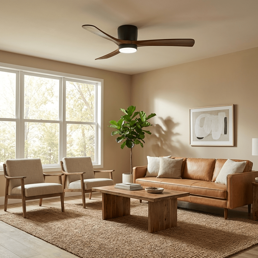Ventilador De Techo Moderno De Madera - LED Integrado