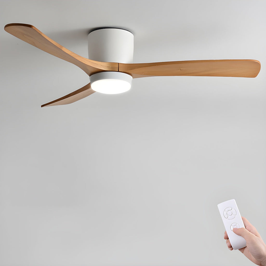 Ventilador De Techo Moderno De Madera - LED Integrado