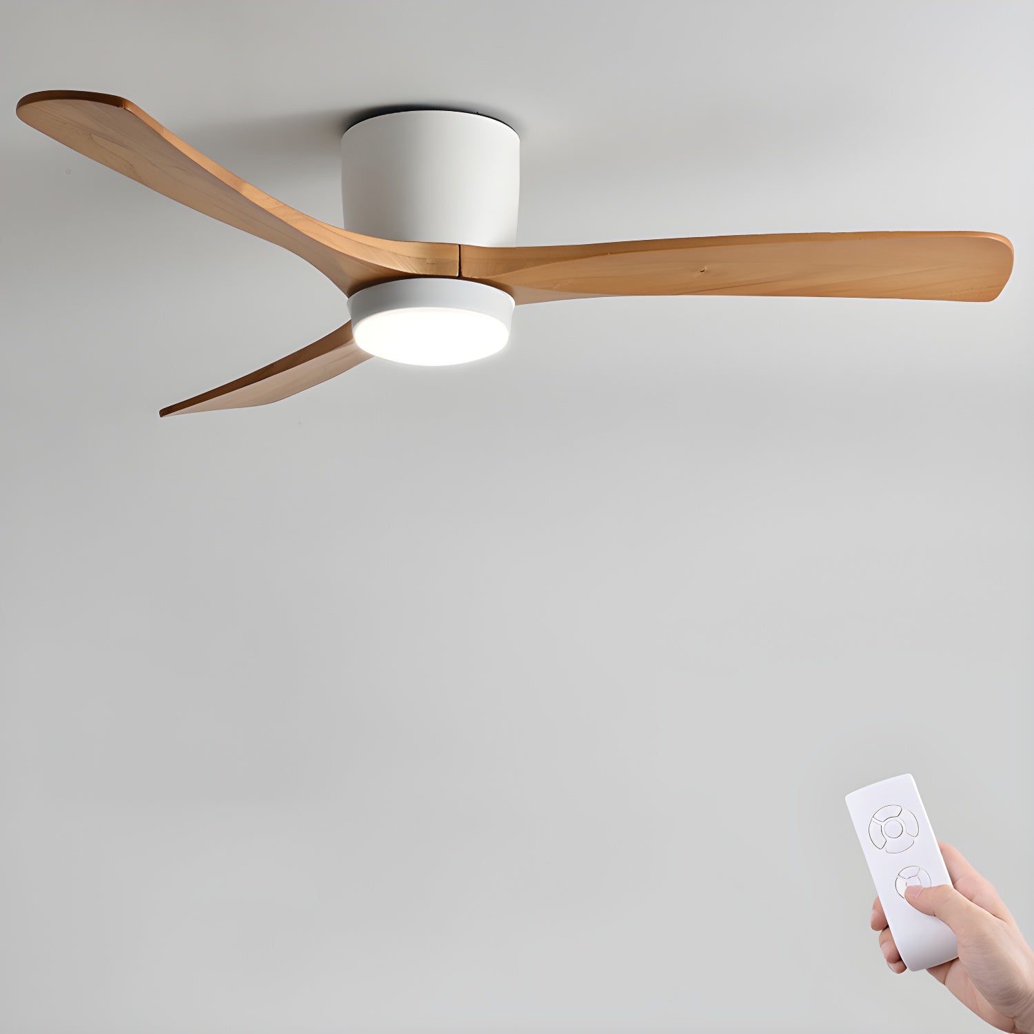 Ventilador De Techo Moderno De Madera - LED Integrado