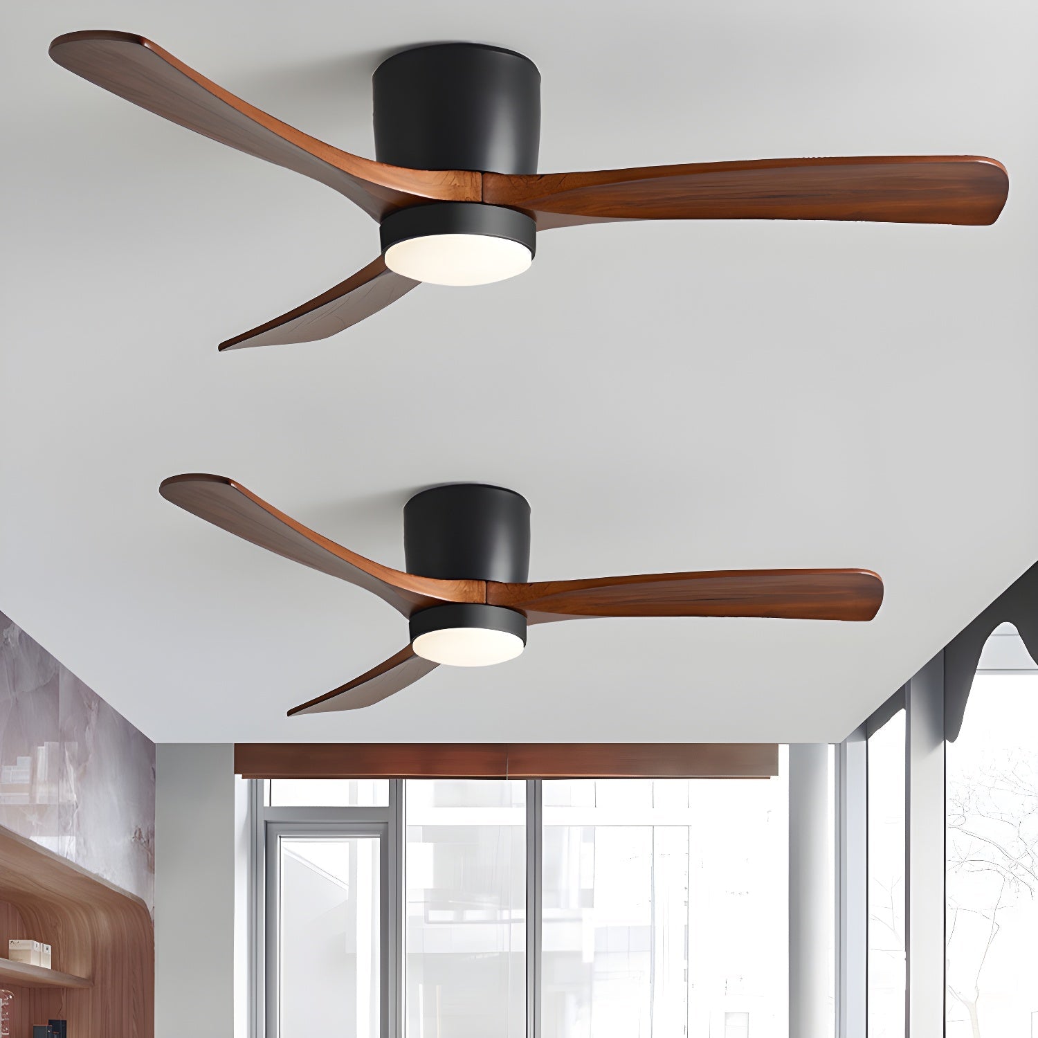 Ventilador De Techo Moderno De Madera - LED Integrado