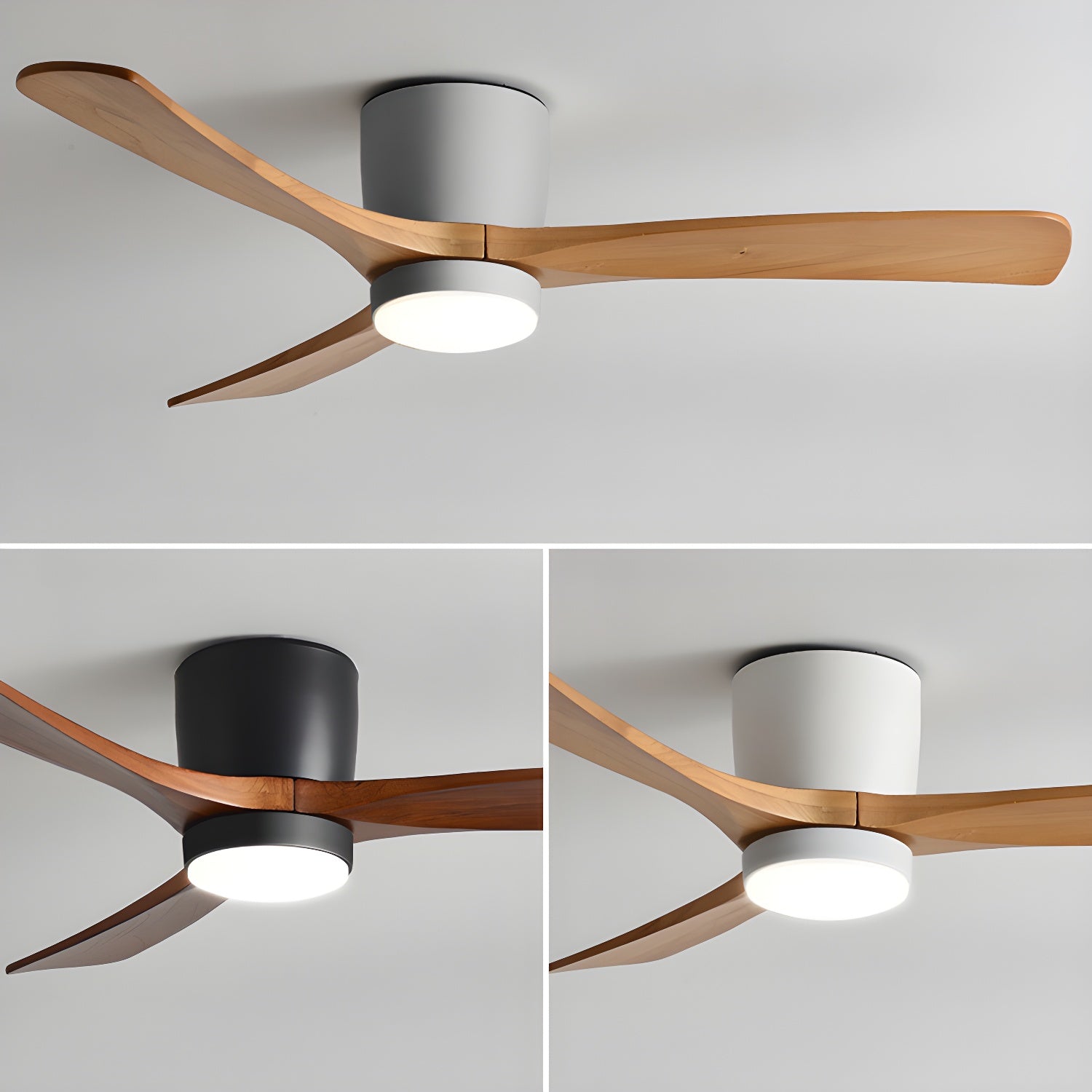 Ventilador De Techo Moderno De Madera - LED Integrado