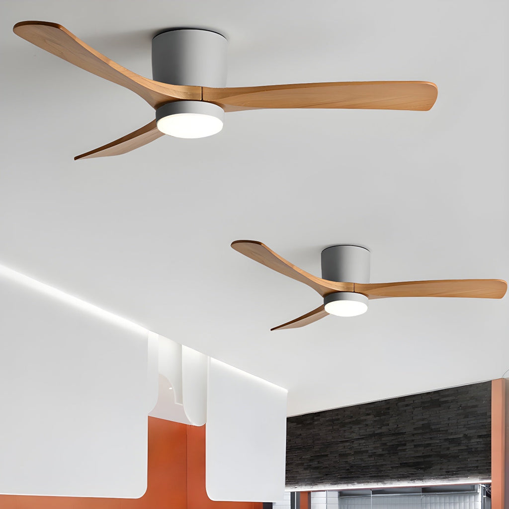 Ventilador De Techo Moderno De Madera - LED Integrado