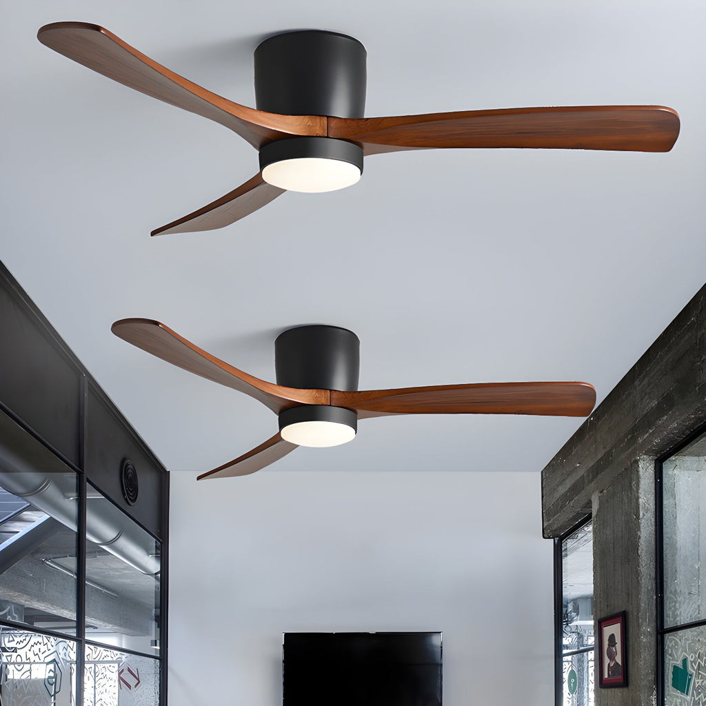 Ventilador De Techo Moderno De Madera - LED Integrado