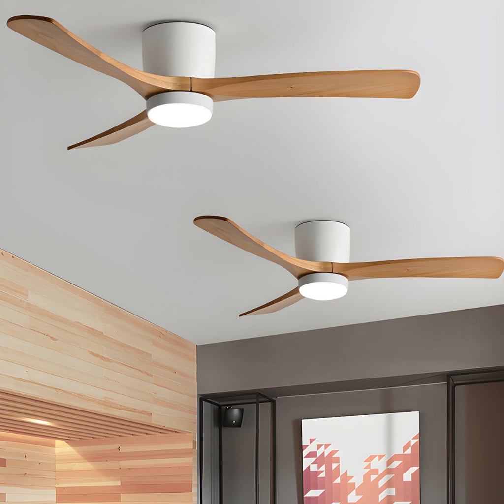 Ventilador De Techo Moderno De Madera - LED Integrado
