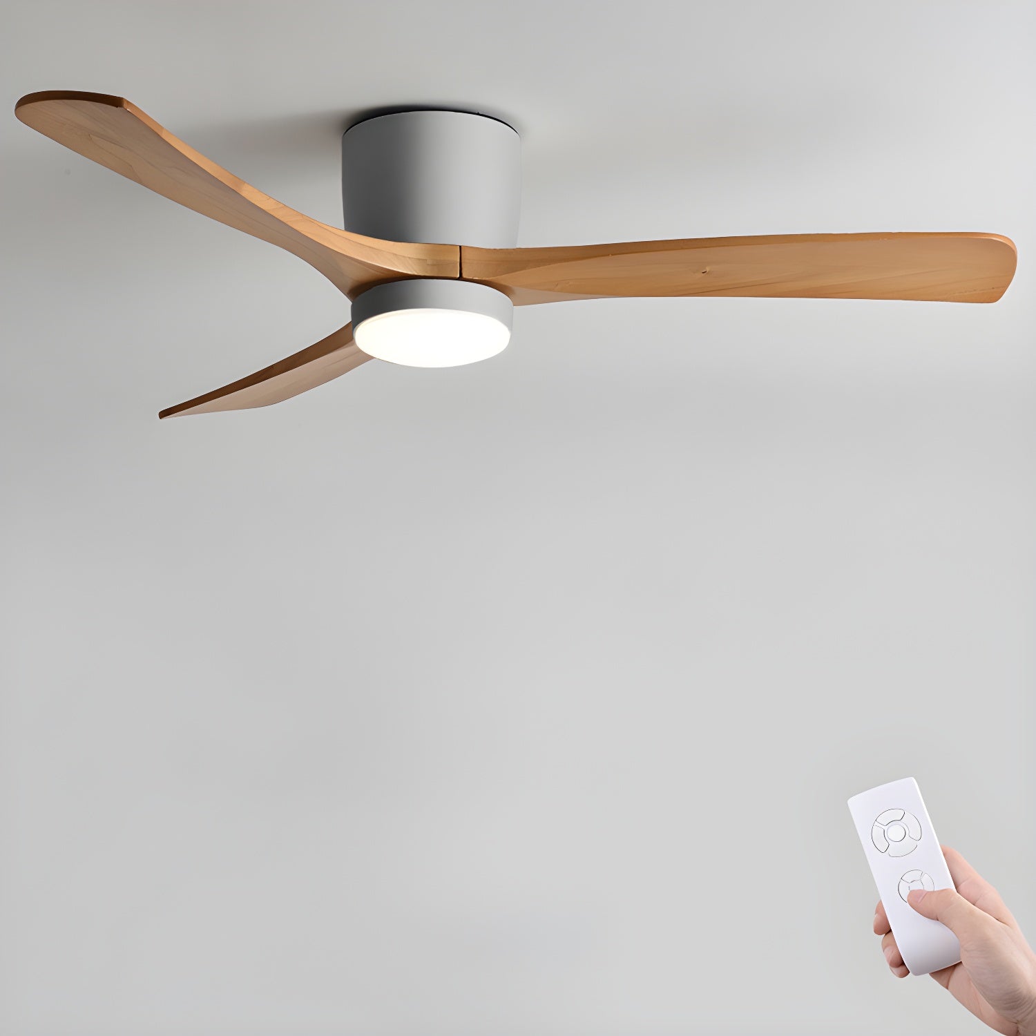Ventilador De Techo Moderno De Madera - LED Integrado