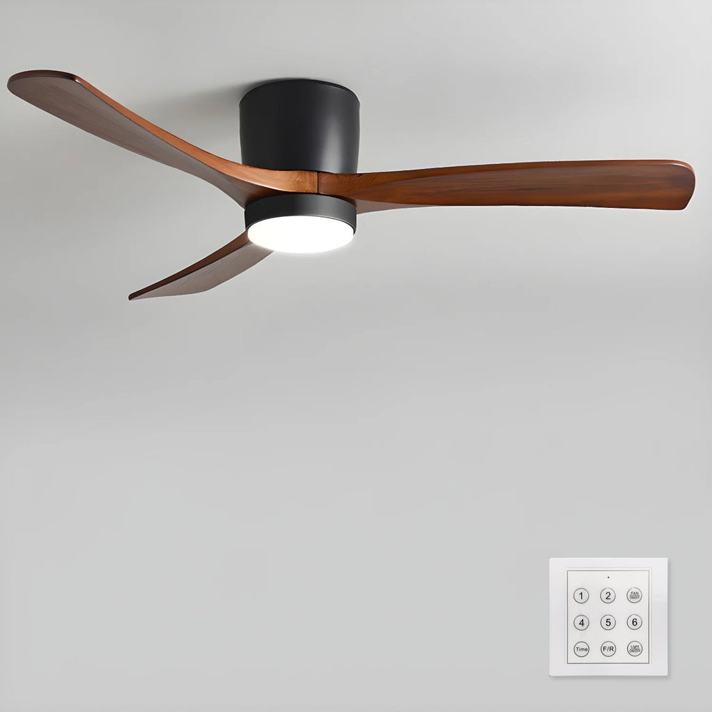 Ventilador De Techo Moderno De Madera - LED Integrado
