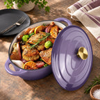 Olla Holandesa Ovalada de Hierro Fundido Esmaltado con Tapa y Asas de 5 Cuartos en colores Verde 2