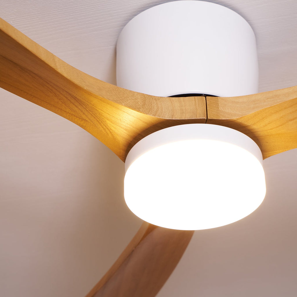 Ventilador De Techo Moderno De Madera - LED Integrado