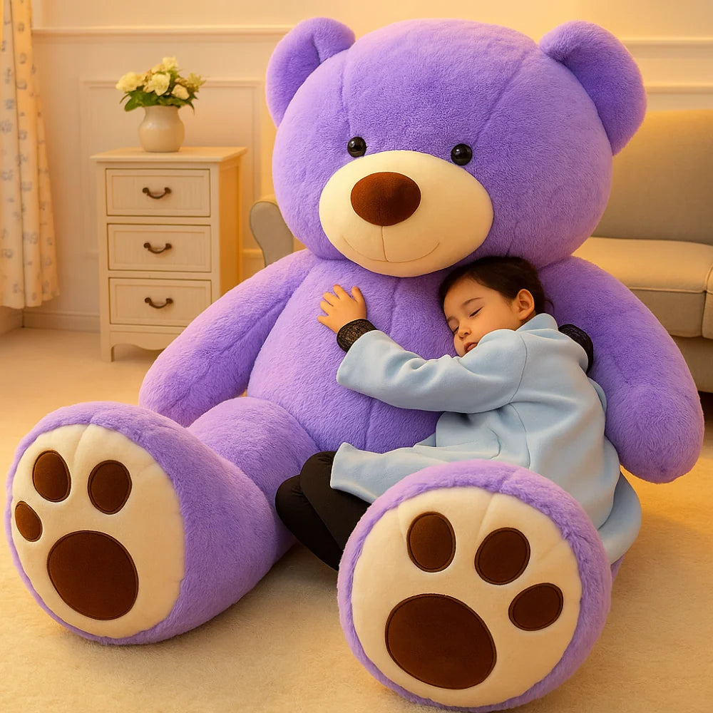 Oso de peluche gigante con relleno ajustable, textura suave y diseño acogedor, ideal para niños y adultos. 0