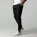 Pantalones chinos para hombre elásticos, con corte ajustado y pierna cónica, en mezcla de algodón, ideales para un look casual elegante 1