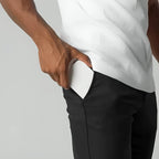 Pantalones chinos para hombre elásticos, con corte ajustado y pierna cónica, en mezcla de algodón, ideales para un look casual elegante 3