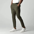 Pantalones chinos para hombre elásticos, con corte ajustado y pierna cónica, en mezcla de algodón, ideales para un look casual elegante 5