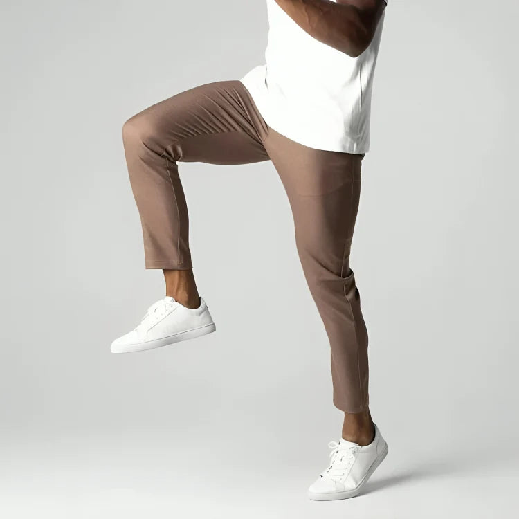 Pantalones chinos para hombre elásticos, con corte ajustado y pierna cónica, en mezcla de algodón, ideales para un look casual elegante 6