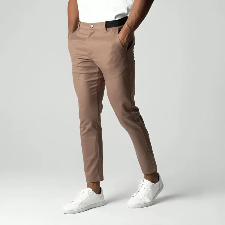 Pantalones chinos para hombre elásticos, con corte ajustado y pierna cónica, en mezcla de algodón, ideales para un look casual elegante 7