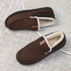 Pantuflas para hombre de lana sintética con diseño de mocasín, ideales para mantener los pies cálidos y cómodos durante el invierno. 10