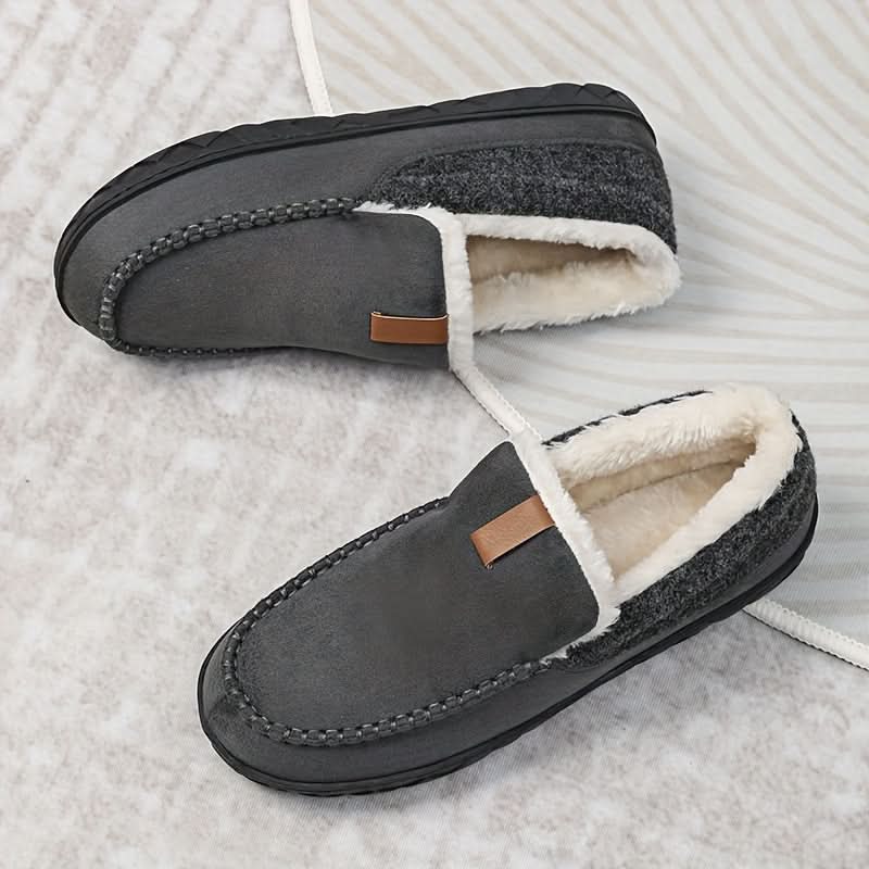 Pantuflas para hombre de lana sintética con diseño de mocasín, ideales para mantener los pies cálidos y cómodos durante el invierno. 8