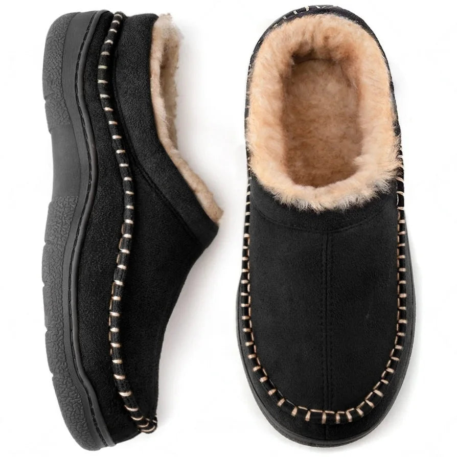 Pantuflas ortopédicas para hombre con soporte de arco acolchado, forro polar cálido, suela antideslizante y diseño 0