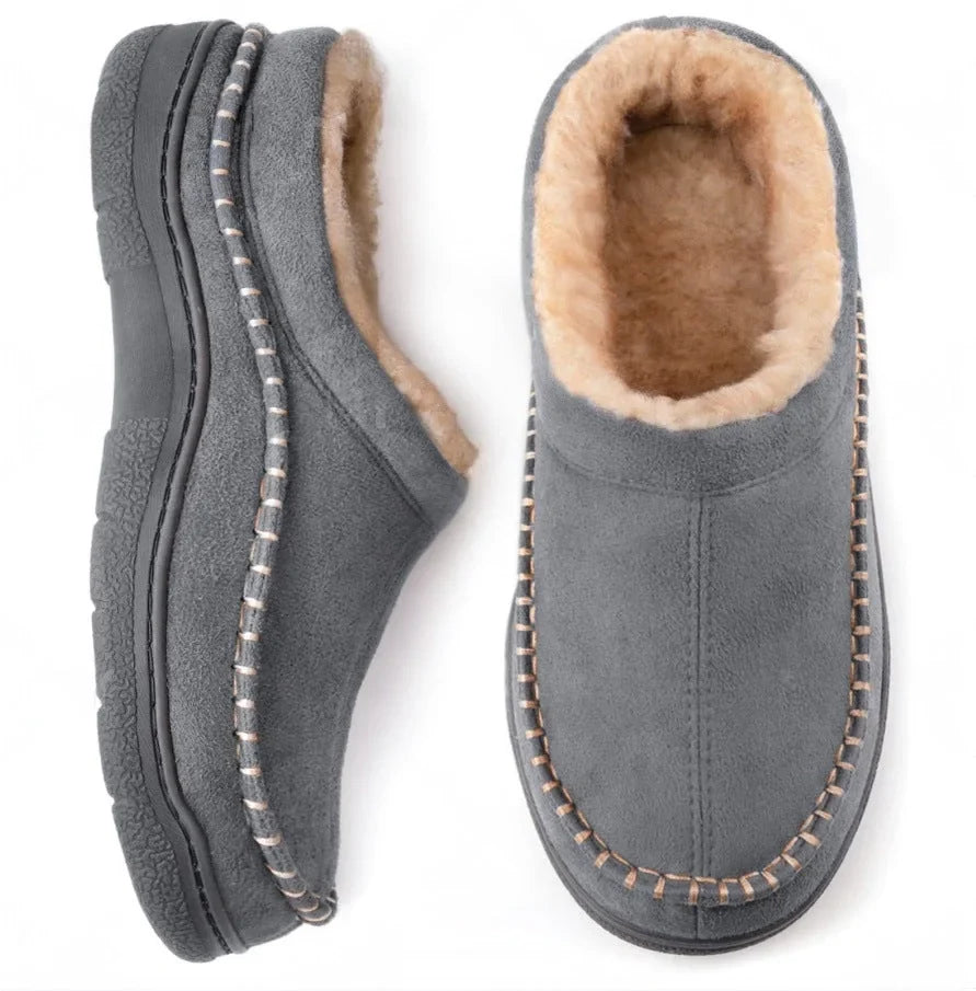 Pantuflas ortopédicas para hombre con soporte de arco acolchado, forro polar cálido, suela antideslizante y diseño 10