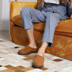 Pantuflas ortopédicas para hombre con soporte de arco acolchado, forro polar cálido, suela antideslizante y diseño 13