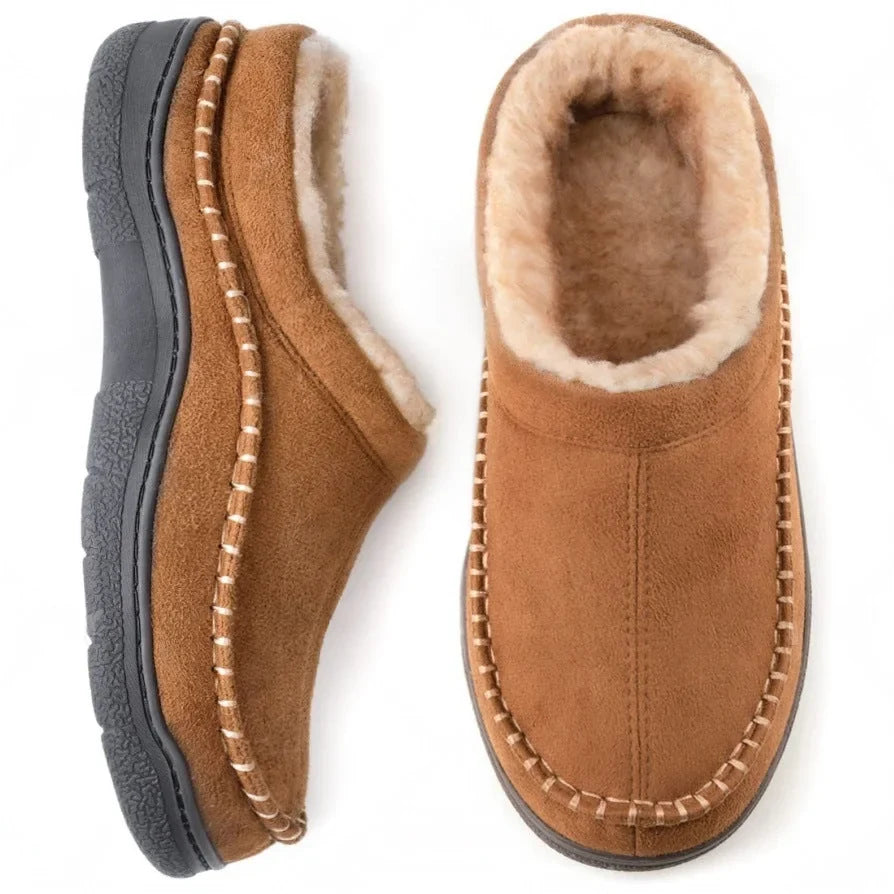 Pantuflas ortopédicas para hombre con soporte de arco acolchado, forro polar cálido, suela antideslizante y diseño 7