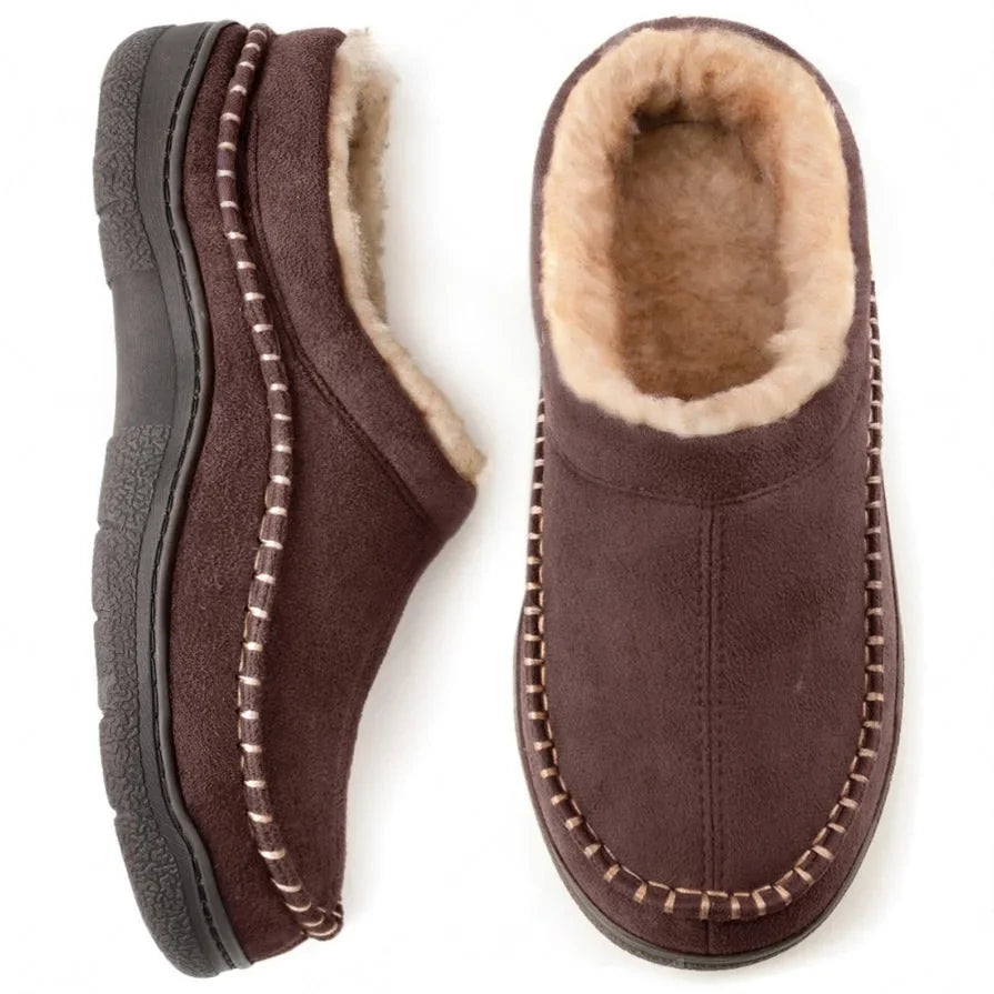 Pantuflas ortopédicas para hombre con soporte de arco acolchado, forro polar cálido, suela antideslizante y diseño 9