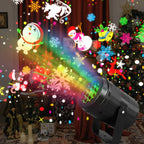 Proyector LED giratorio con 16 patrones navideños, ideal para decorar fiestas y celebraciones, con conexión USB Tipo C. 3