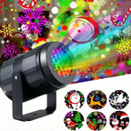 Proyector LED Navideño con 16 Patrones para Interiores y Exteriores, ideal para decorar durante las fiestas, con alimentación USB para 0