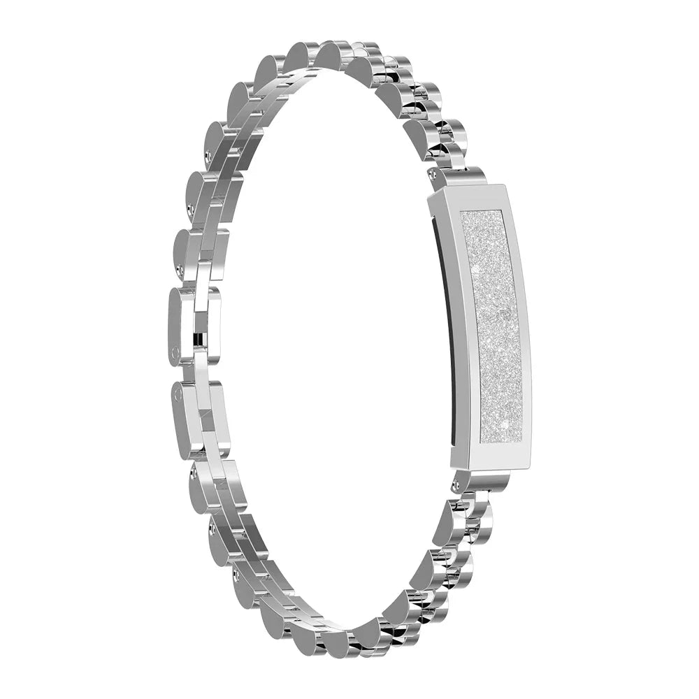 Pulsera inteligente con seguimiento de actividad, carga magnética y diseño en aleación de zinc IP68, ideal para monitorear tu salud y fitness. 0