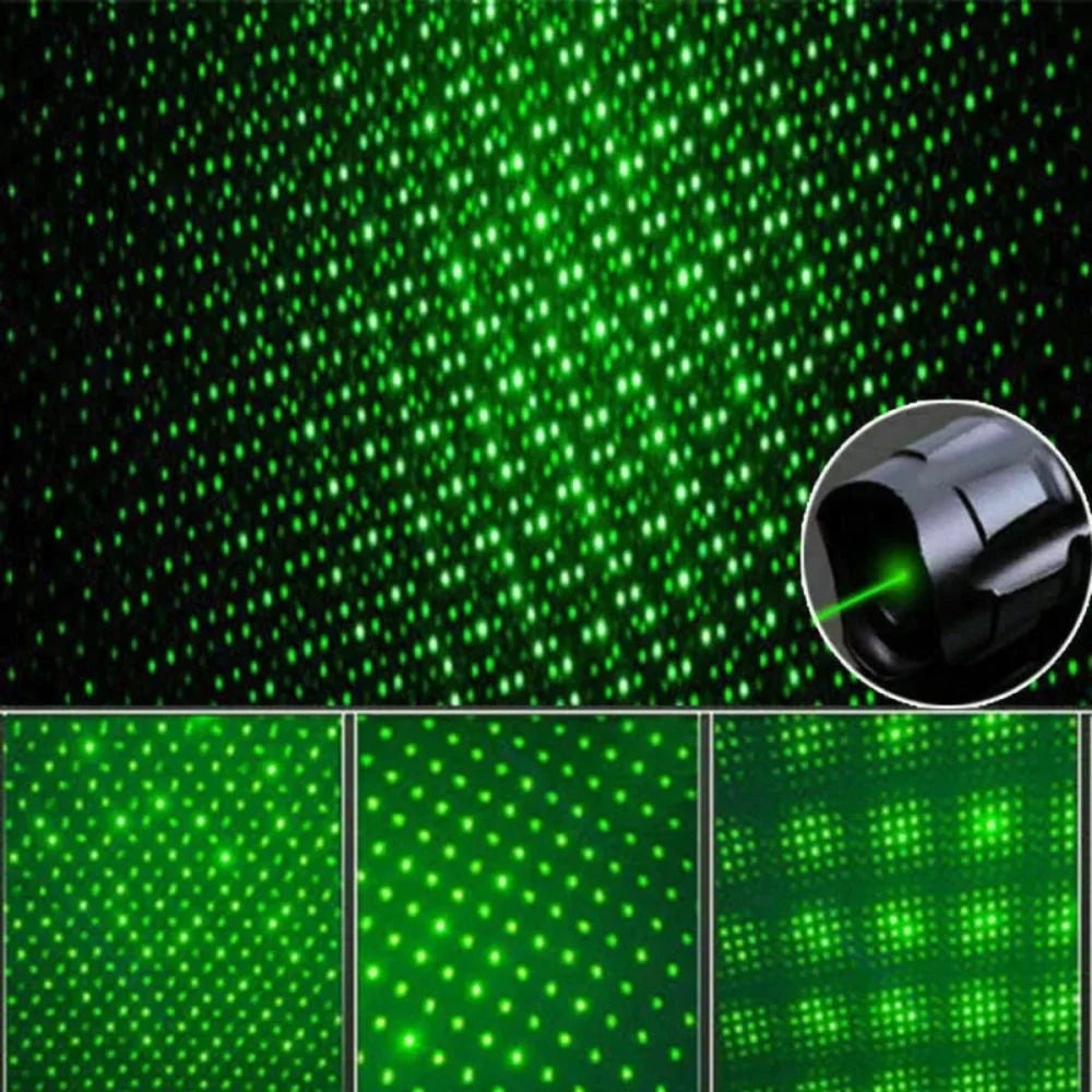 Puntero láser verde recargable USB con un alcance de 2000 metros, fabricado en aluminio anodizado duradero, ideal para 6