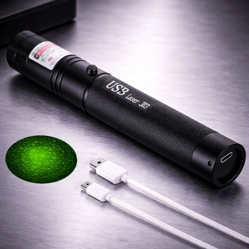 Puntero láser recargable con enfoque ajustable y haz de largo alcance, perfecto para presentaciones y observación de estrellas. 3