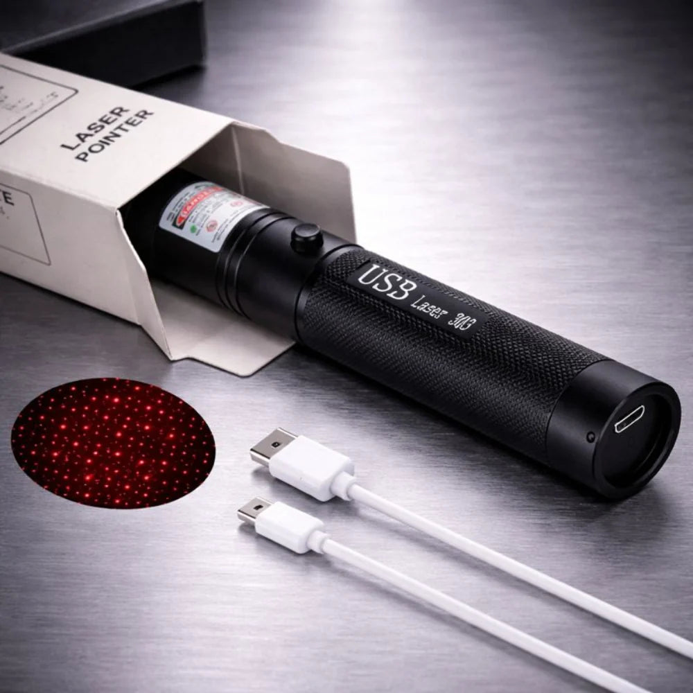 Puntero láser recargable con enfoque ajustable y haz de largo alcance, perfecto para presentaciones y observación de estrellas. 5
