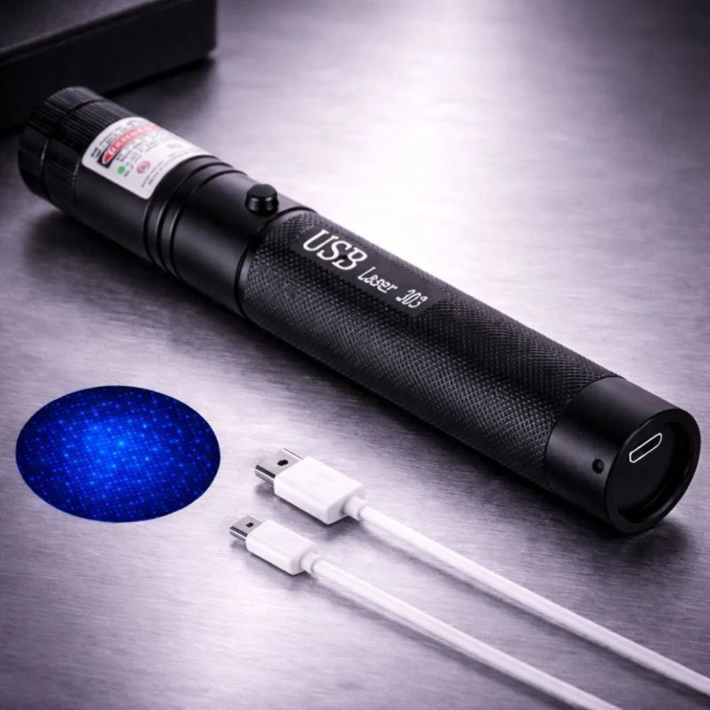 Puntero láser recargable con enfoque ajustable y haz de largo alcance, perfecto para presentaciones y observación de estrellas. 7