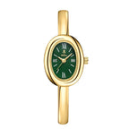 Reloj de mujer minimalista con pulsera de acero inoxidable y acabado dorado, perfecto para uso diario y estilo elegante. 8