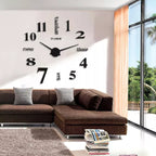 Reloj de pared grande 3D sin marco con números grandes en diseño moderno, fabricado en acrílico y espuma EVA, ideal para 0
