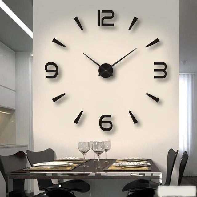 Reloj de pared grande 3D sin marco con números grandes en diseño moderno, fabricado en acrílico y espuma EVA, ideal para 1