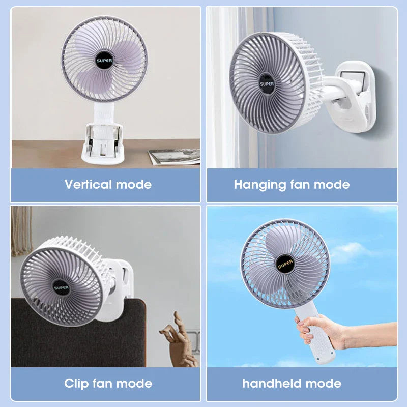 Ventilador de Escritorio Giratorio Multifuncional - Convertible